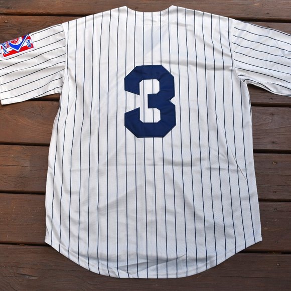 New York Other - New! Babe Ruth New York Yankees CREAM Pinstripe Baseball Jersey Adult Men's Size